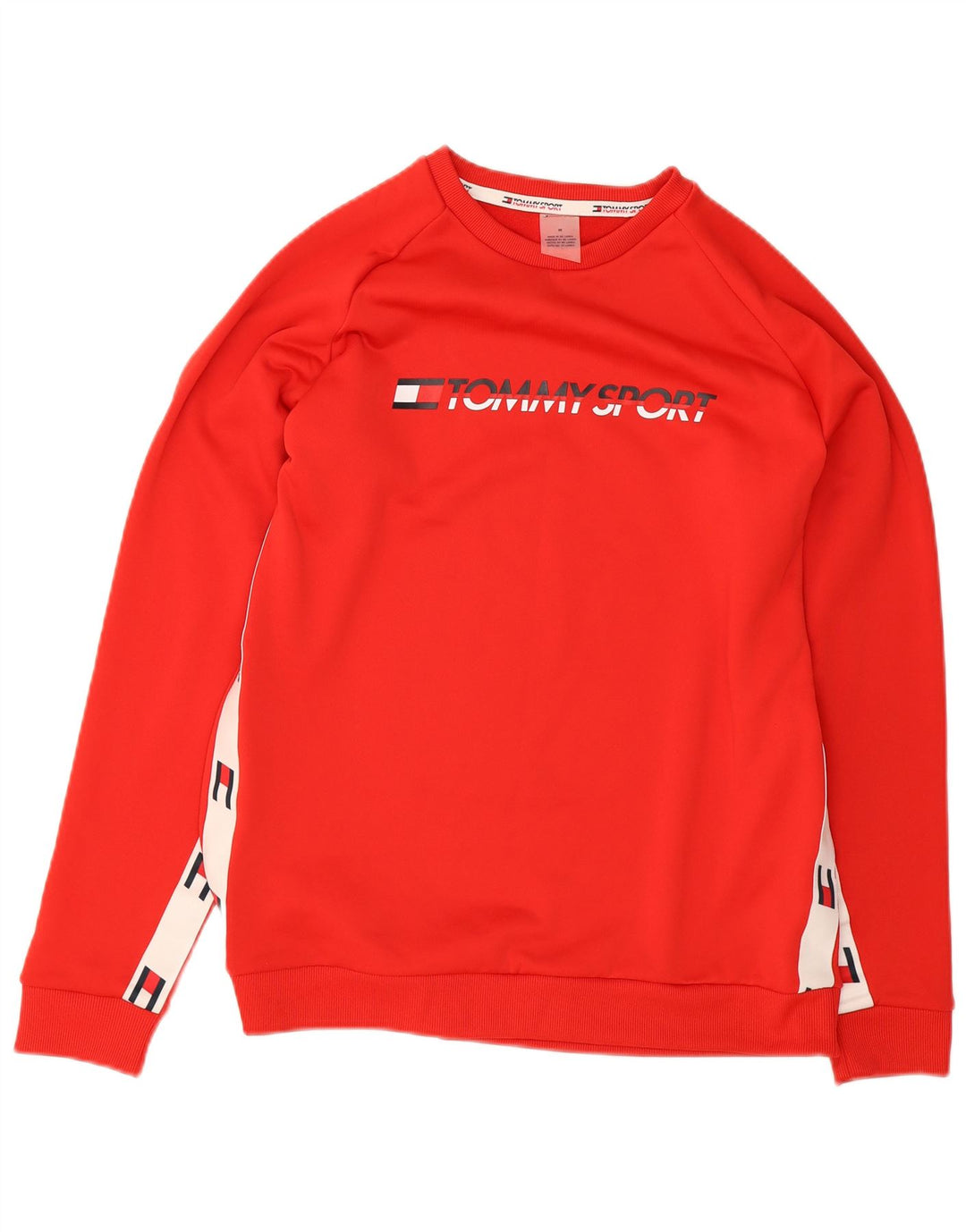 Tommy Hilfiger moletom gráfico masculino jumper médio vermelho colorblock