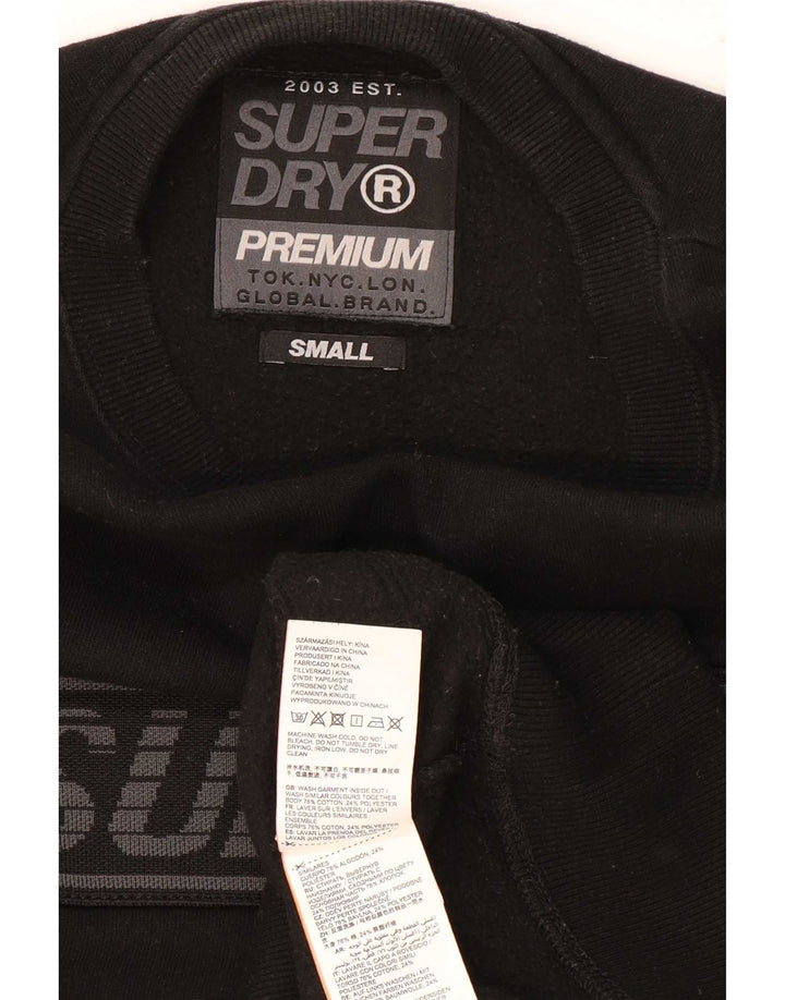Superdry moletom gráfico masculino jumper pequeno algodão preto