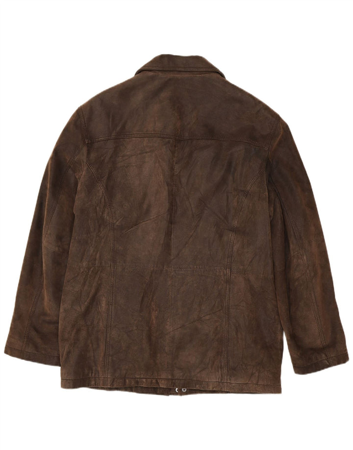 Jaqueta de couro masculina Canda EU 54 2XL couro marrom