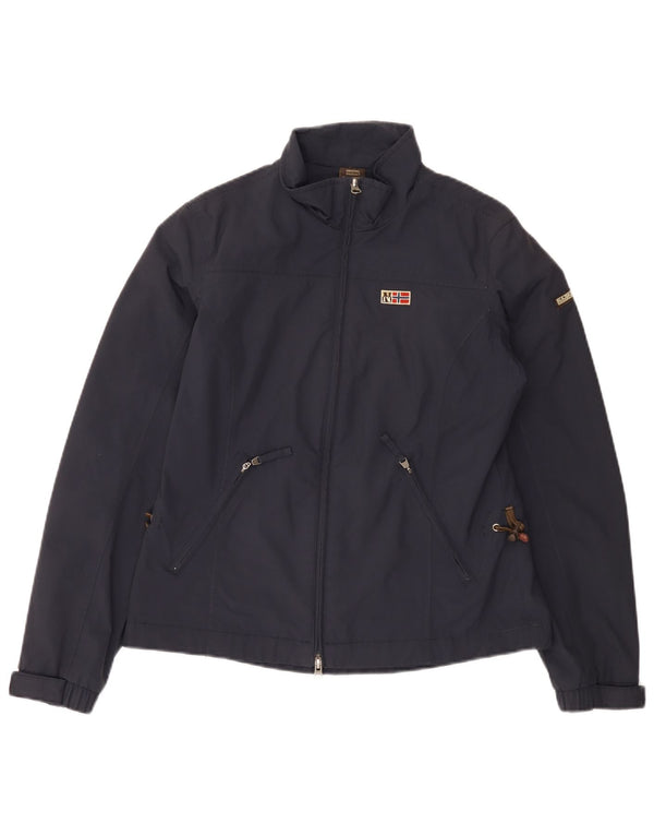 Jaqueta de chuva feminina Napapijri UK 12 médio azul marinho poliamida