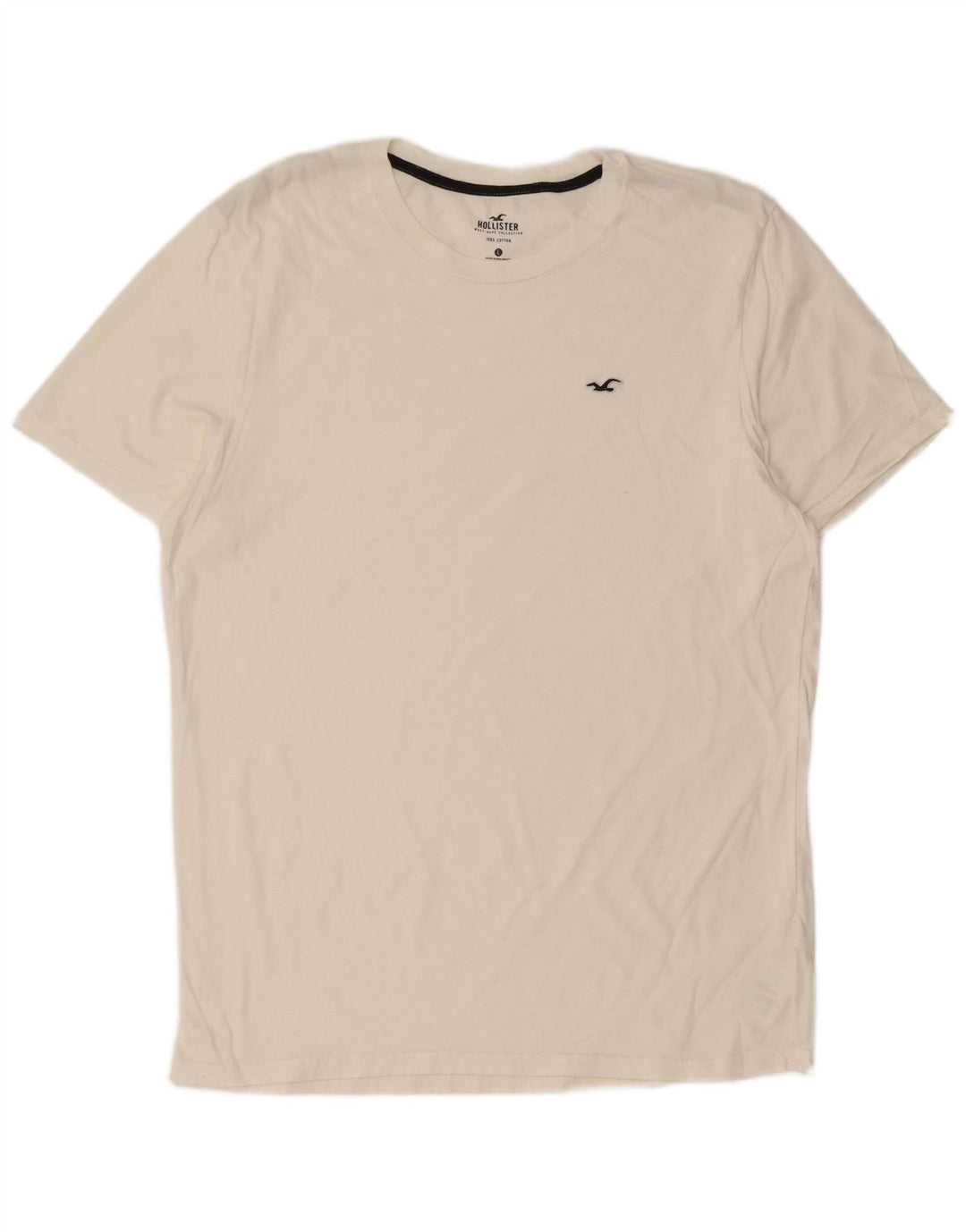 Camiseta masculina HOLLISTER grande algodão branco