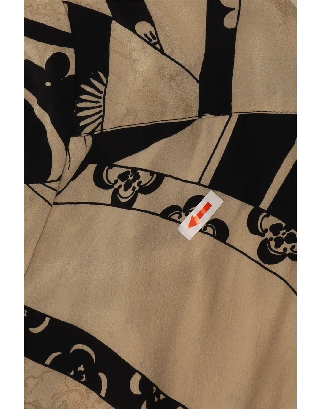 Camisa feminina vintage de manga curta IT 52 2XL patchwork bege