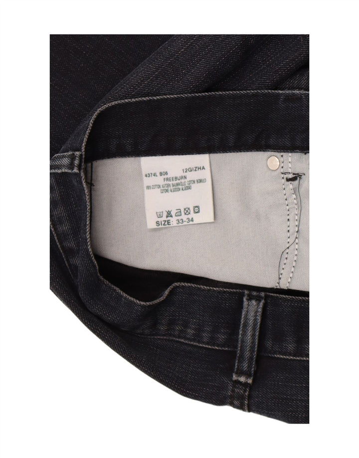 Lee Mens Freeburn Straight Jeans W33 L34 Algodão Preto