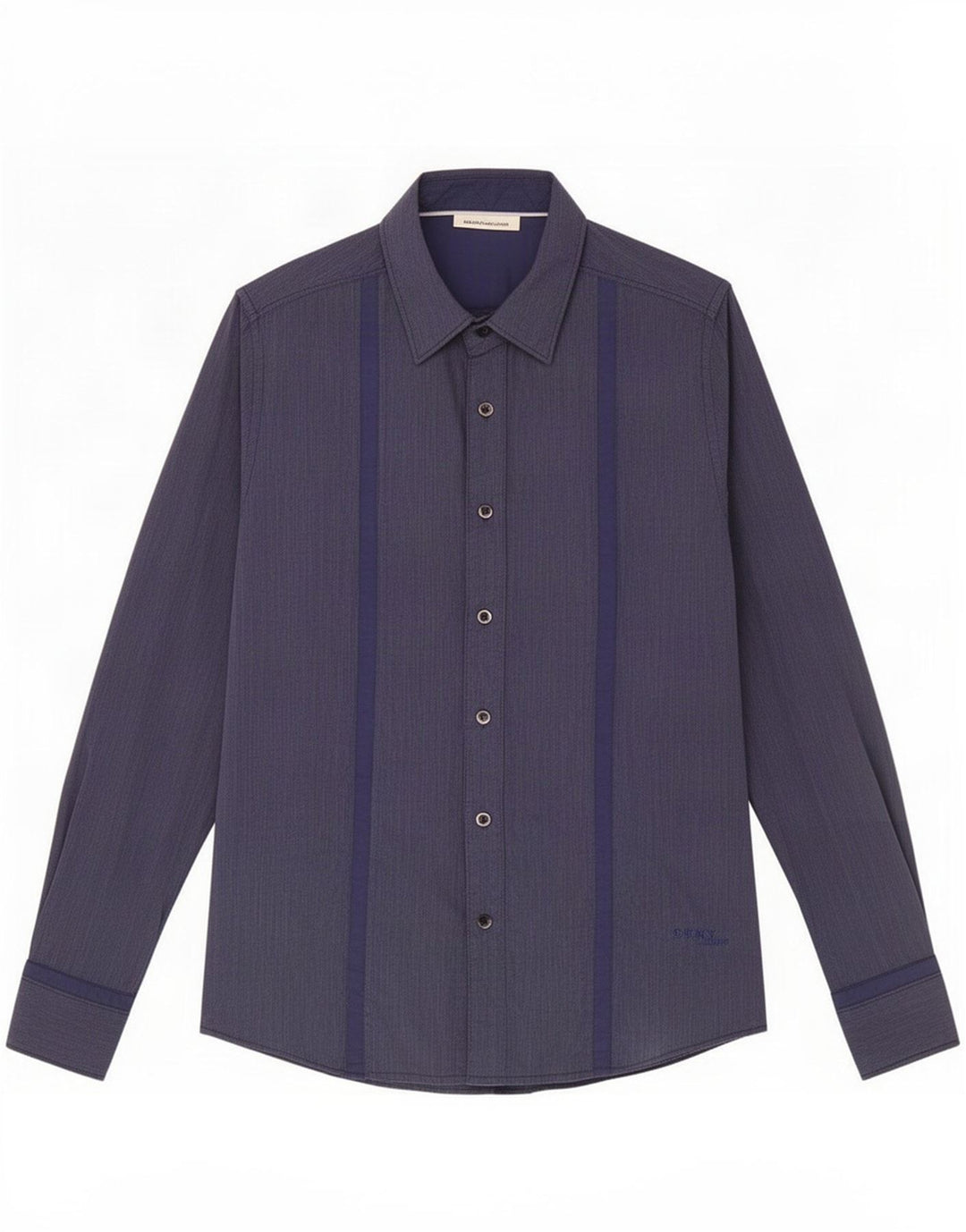 Camisa masculina Dkny pequena listrada azul marinho de algodão