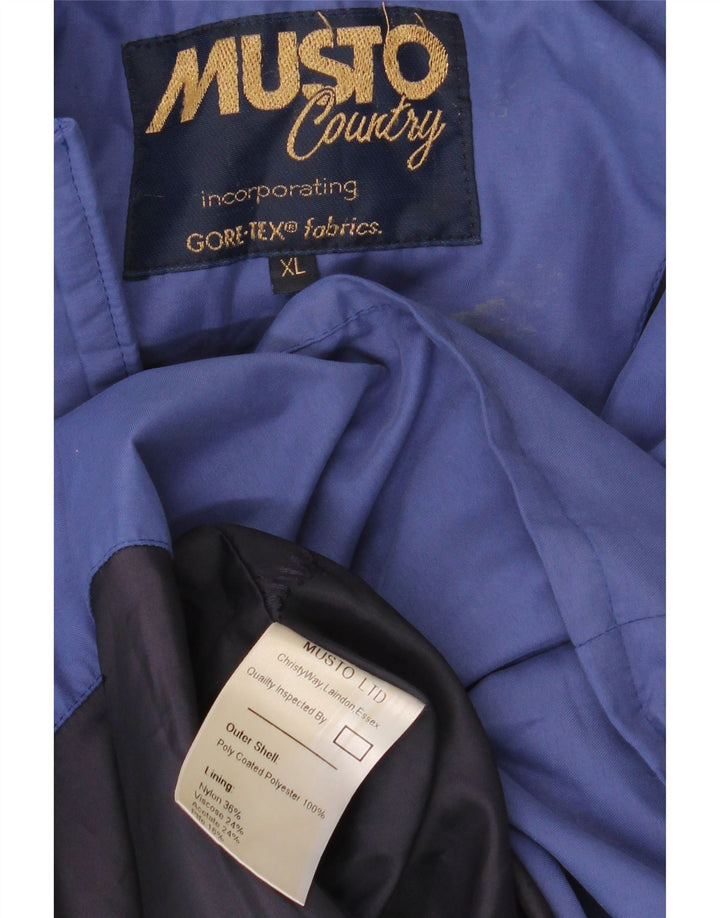 Jaqueta de chuva masculina Musto Gore-Tex Reino Unido 42 XL azul nylon