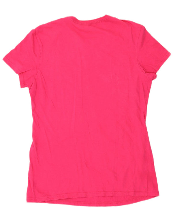 Adidas Womens Graphic T-Shirt Top UK 16 Large Pink Cotton