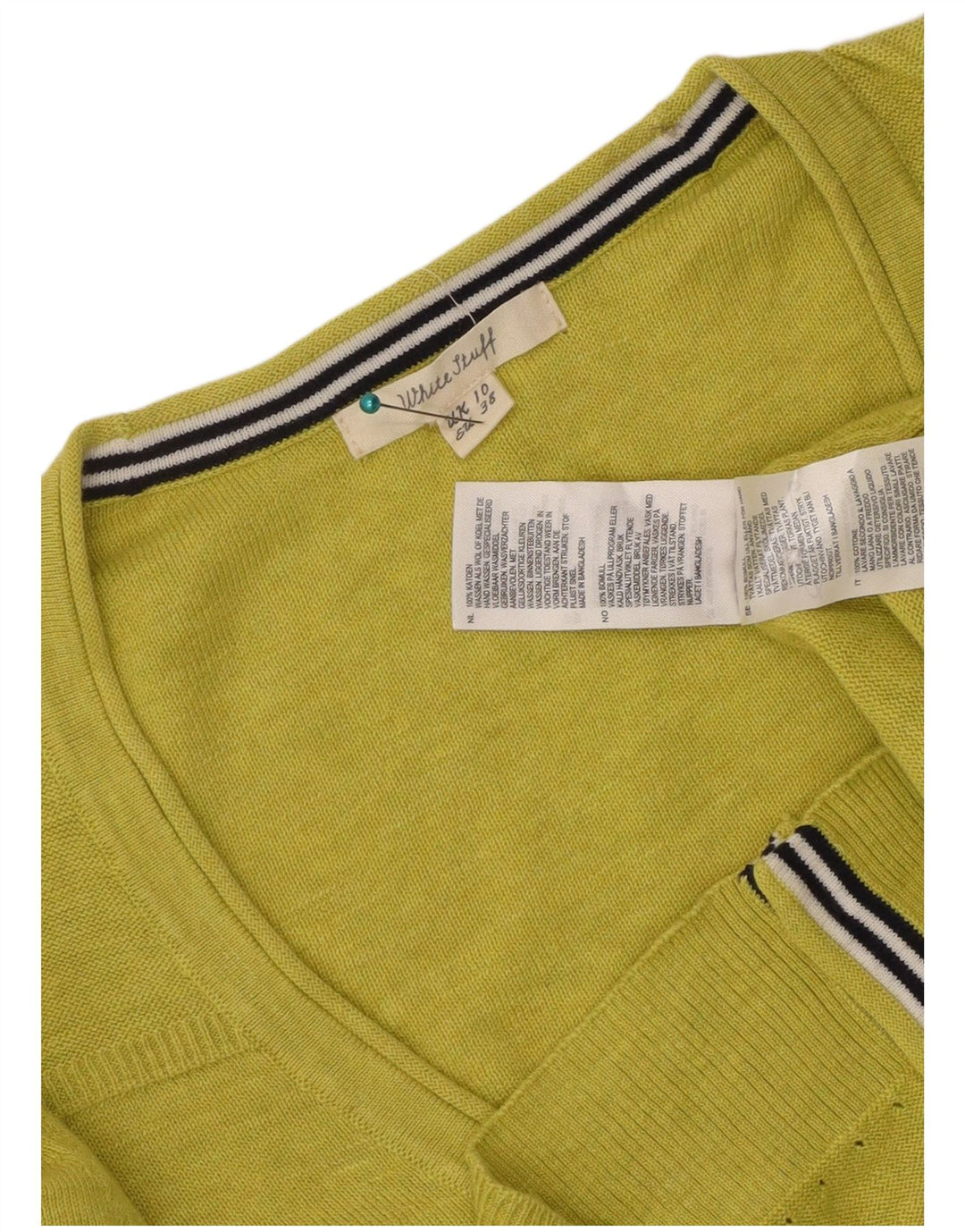 Camisola Cardigan Feminina White Stuff UK 10 Algodão Verde Pequeno