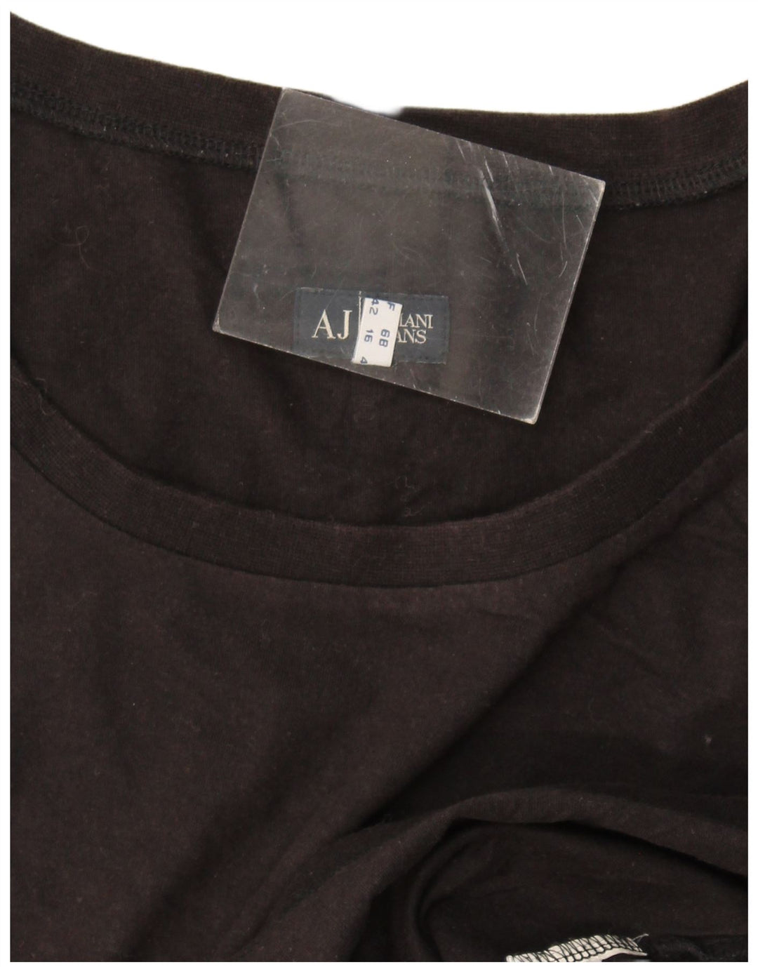 Top gráfico feminino Armani Jeans manga comprida Reino Unido 16 grande preto