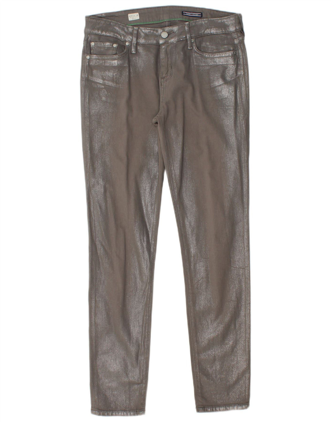 TOMMY HILFIGER Jeans feminino Venice LW skinny W30 L30 algodão cinza