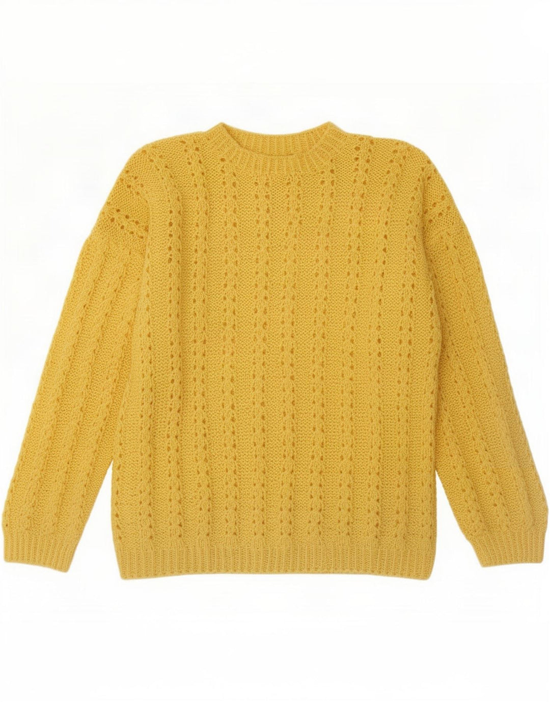Suéter vintage masculino com gola tartaruga grande amarelo