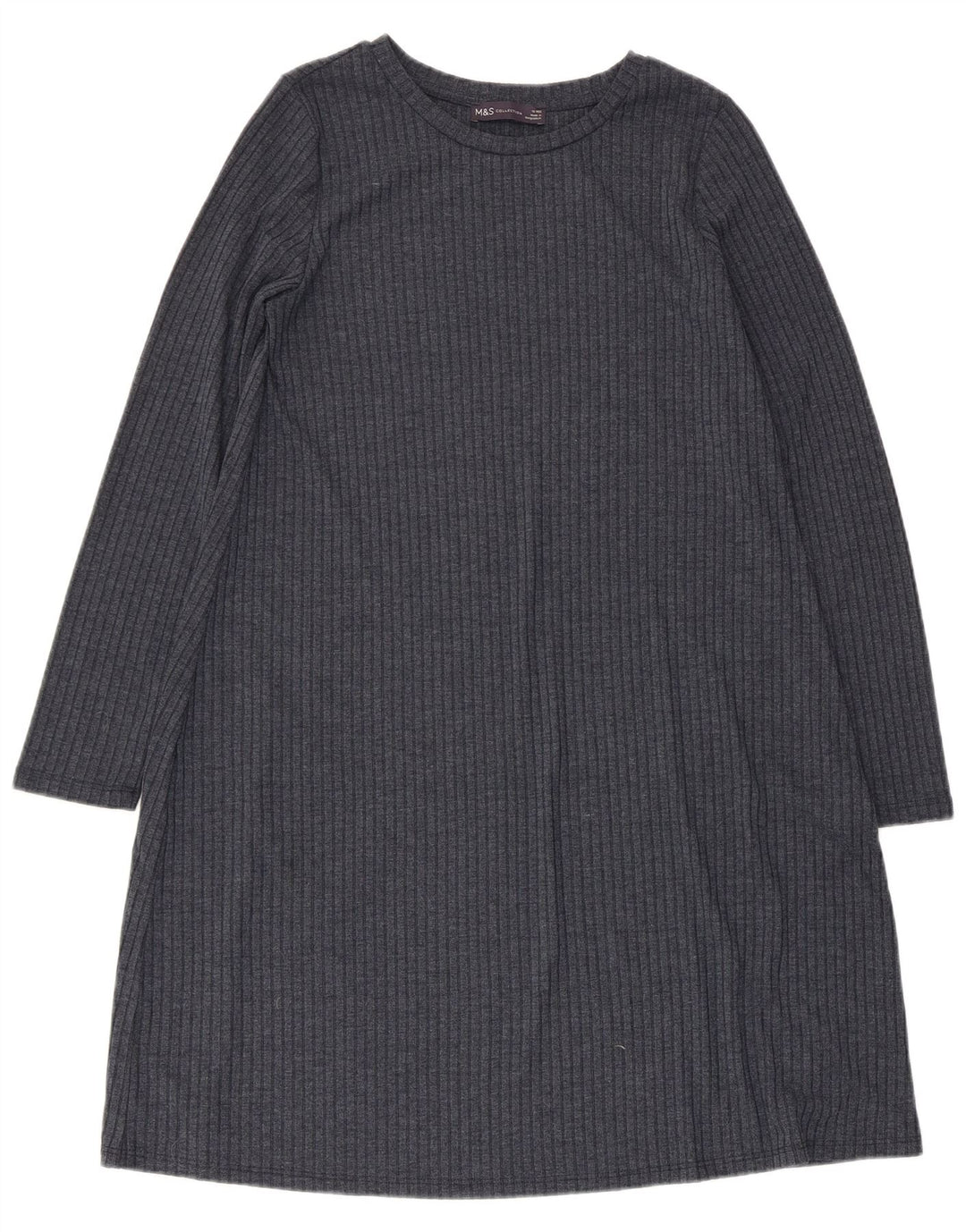 Vestido jumper feminino Marks & Spencer Reino Unido 10 pequeno poliéster azul marinho