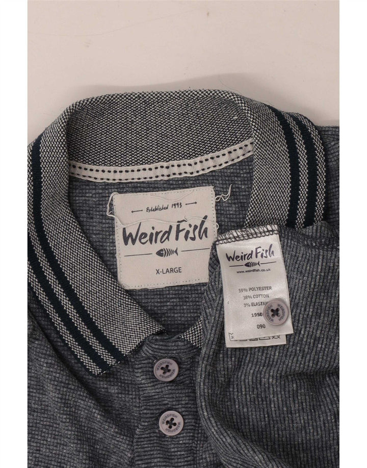 Pólo masculino Weird Fish XL poliéster manchado cinza