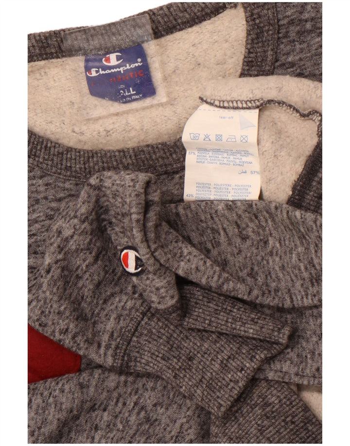 Champion moletom masculino gráfico jumper pequeno algodão manchado cinza