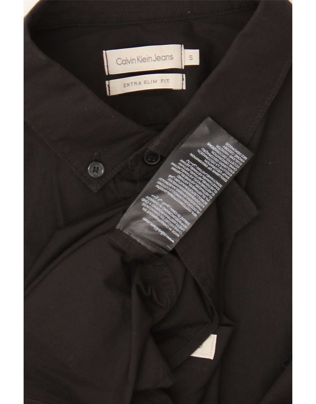Calvin Klein Jeans Masculino Camisa Extra Slim Fit Pequeno Algodão Preto