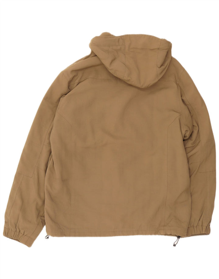 Jaqueta corta-vento masculina Woolrich com capuz Reino Unido 40 grande cáqui nylon