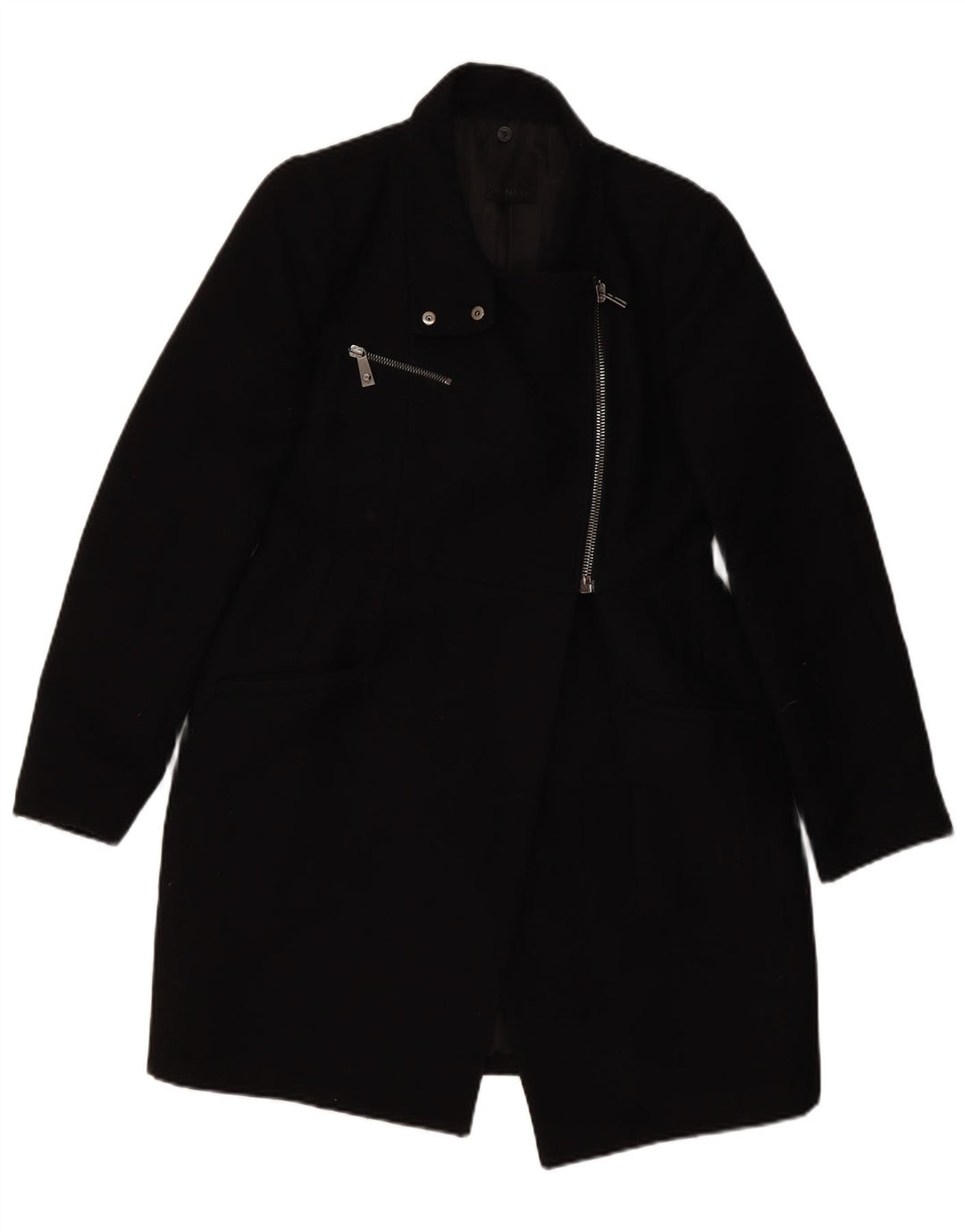 Sobretudo feminino Pinko UK 12 lã preta média