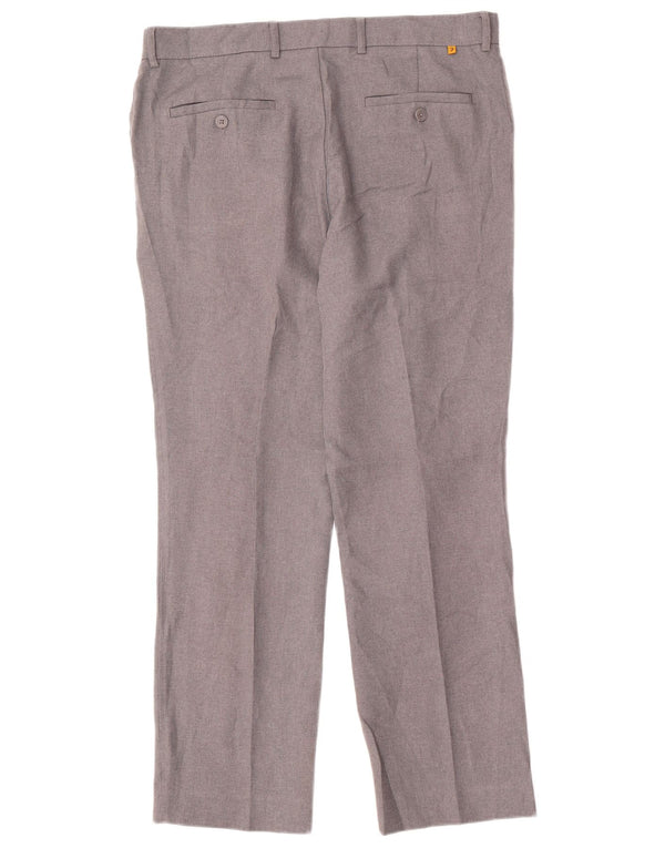 Farah Mens Classic Fit Calça Casual W36 L29 Poliéster Cinza