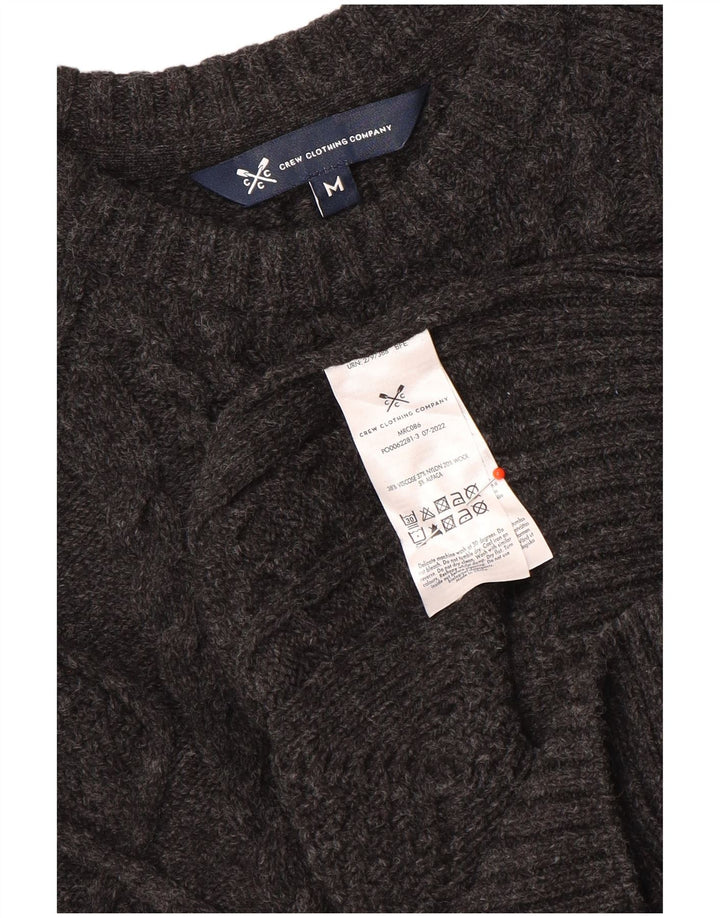 Suéter masculino com gola canoa Crew Clothing Viscose cinza médio