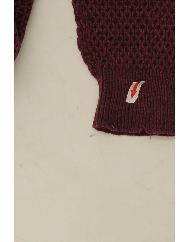 Suéter masculino Marks & Spencer com gola redonda, algodão médio vinho