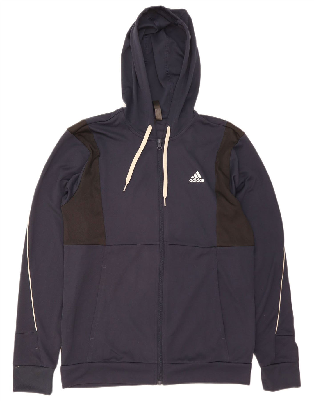 ADIDAS Masculino Aeroready Zip Hoodie Suéter Médio Azul Marinho Poliéster