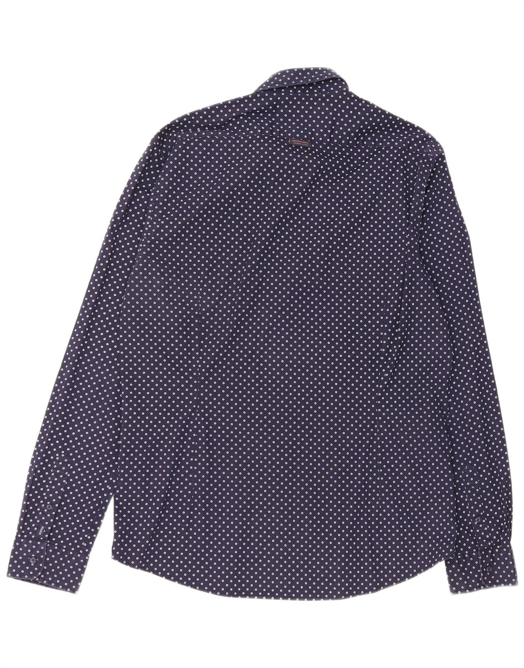 Camisa masculina Scotch & Soda XL algodão manchado azul marinho