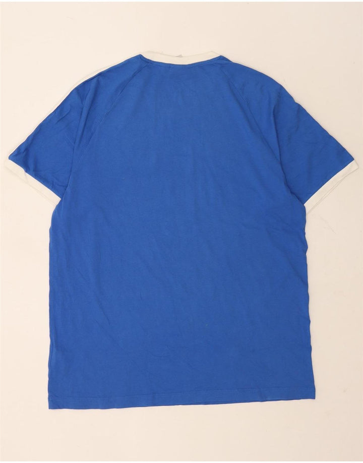 Adidas Mens Camiseta Top XL Azul Algodão