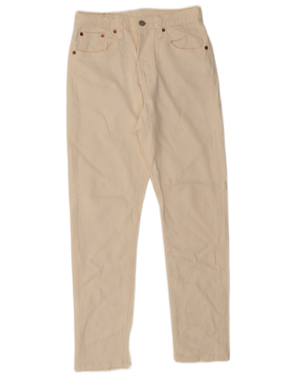 Calça Jeans Levis Feminina 501 Straight W25 L28 Off White Algodão