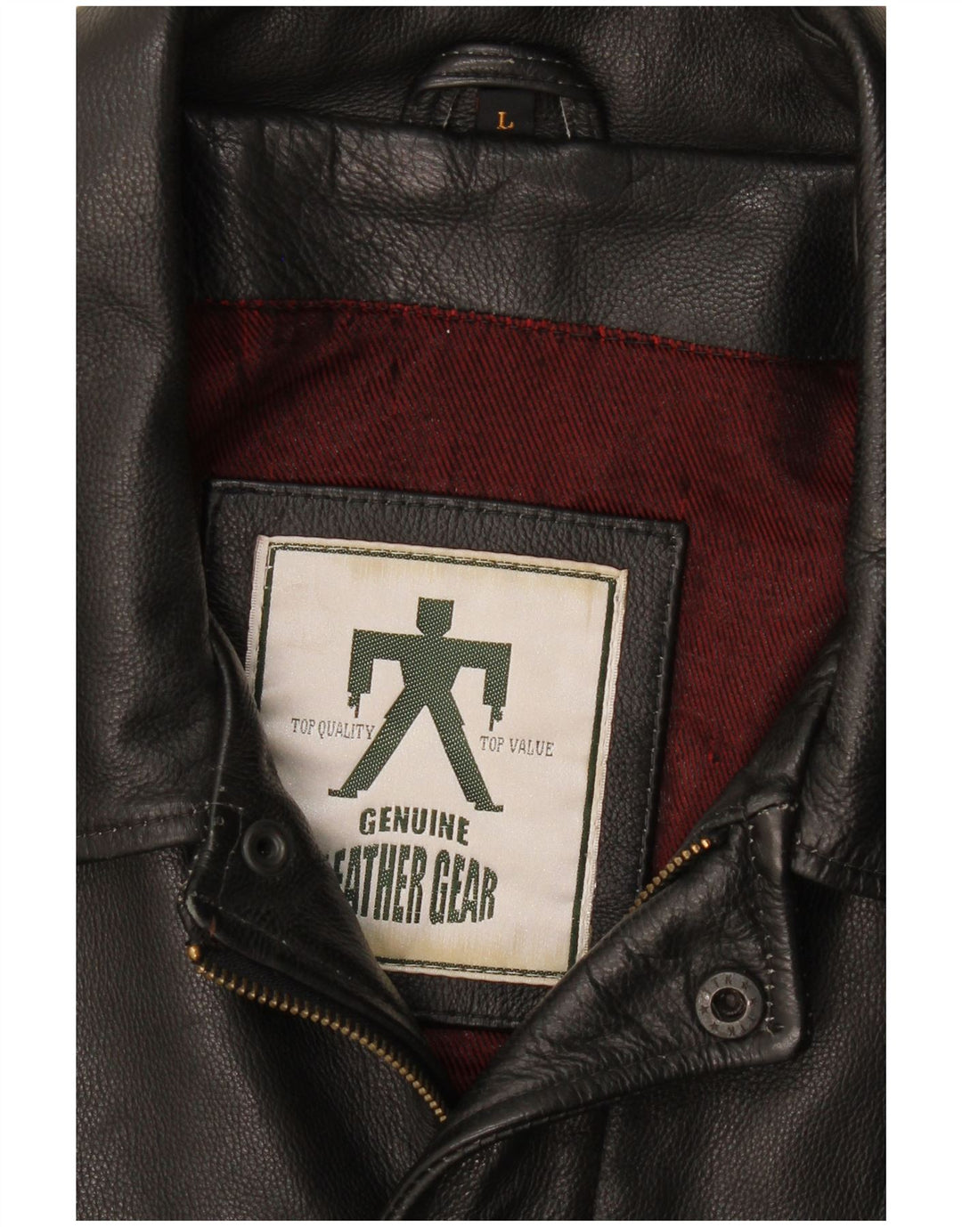 Jaqueta de couro masculina vintage UK 40 grande preta
