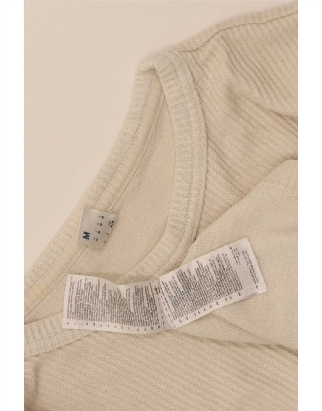 Reebok Mens Top Manga Longa Médio Algodão Bege