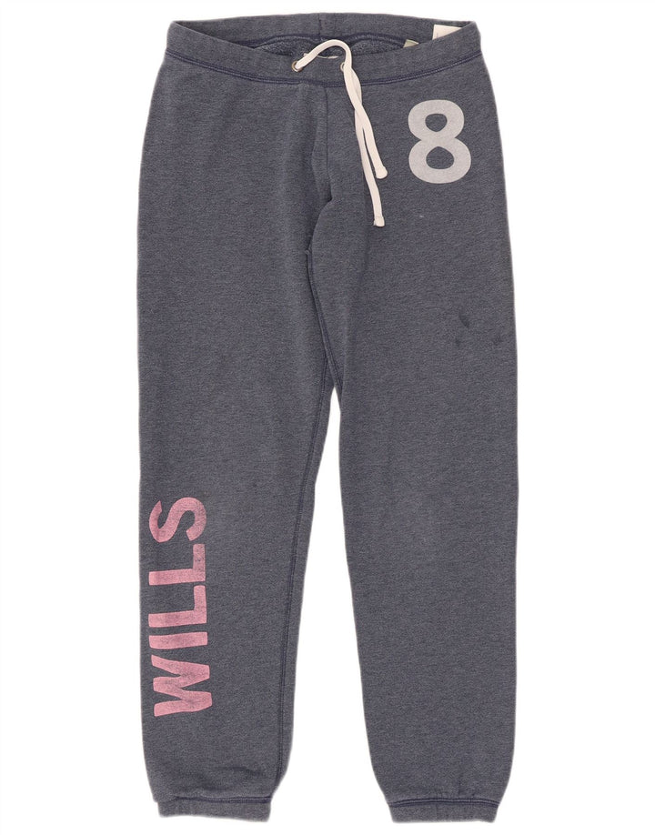 Calça esportiva feminina JACK WILLS com estampa gráfica e joggers Reino Unido 8 pequeno azul marinho