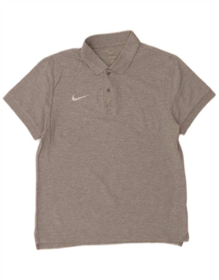 Camisa polo masculina Nike médio cinza manchado de algodão