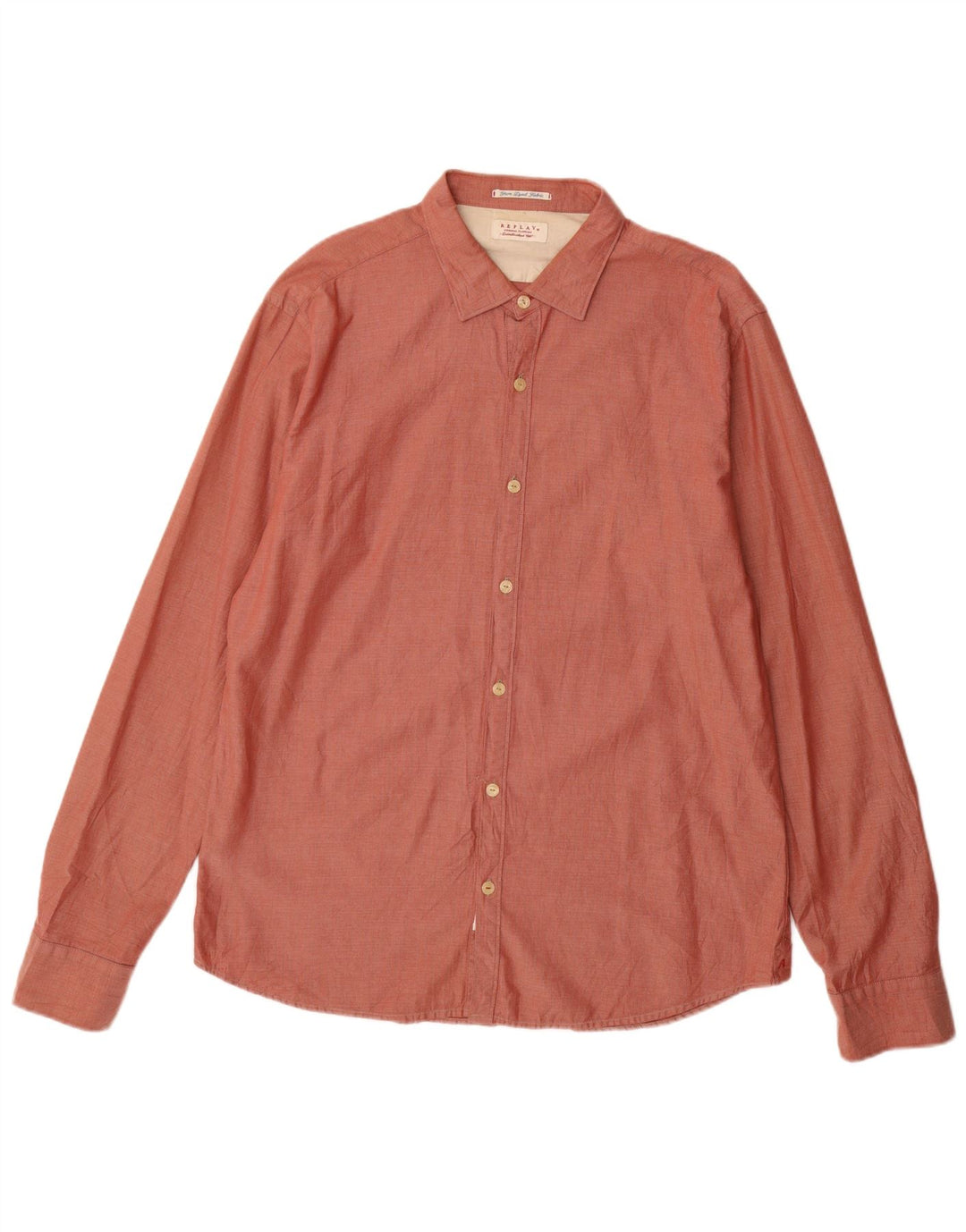 Camisa masculina REPLAY 2XL algodão xadrez vermelho