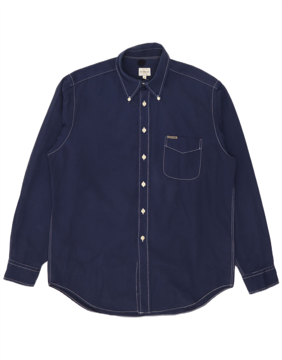 Camisa masculina Calvin Klein Jeans média azul marinho
