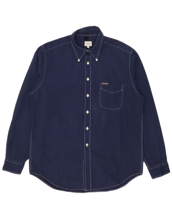 Camisa masculina Calvin Klein Jeans média azul marinho