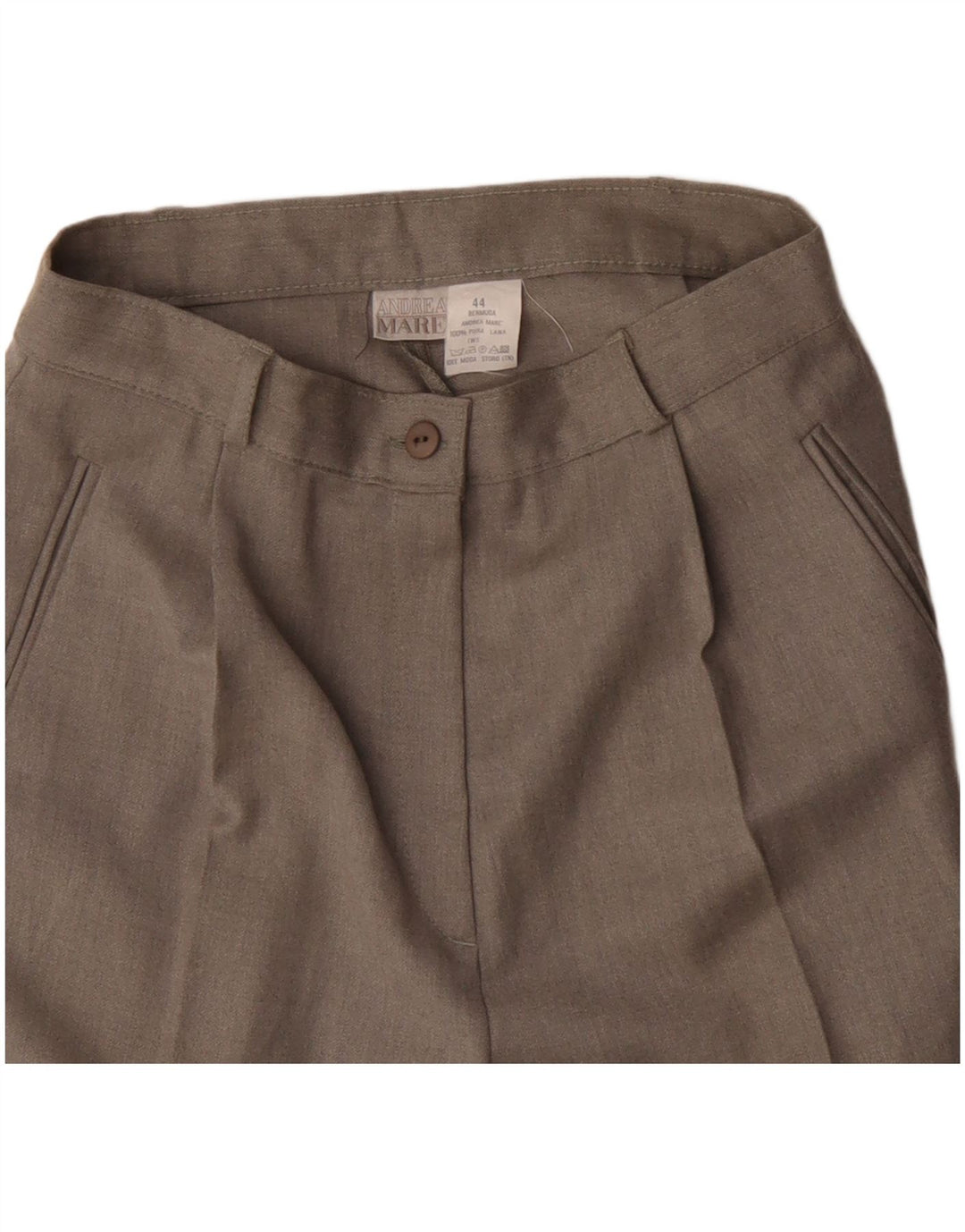 Bermuda feminina Andrea Mare cintura alta com pregas IT 44 médio W28 cinza