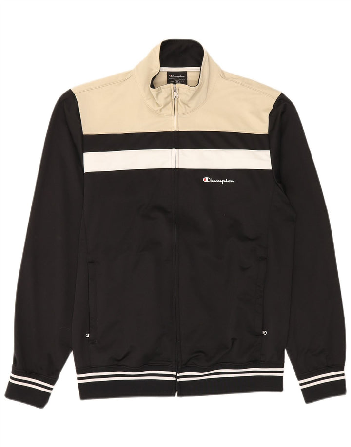 Jaqueta masculina de agasalho Champion médio preto colorblock poliéster