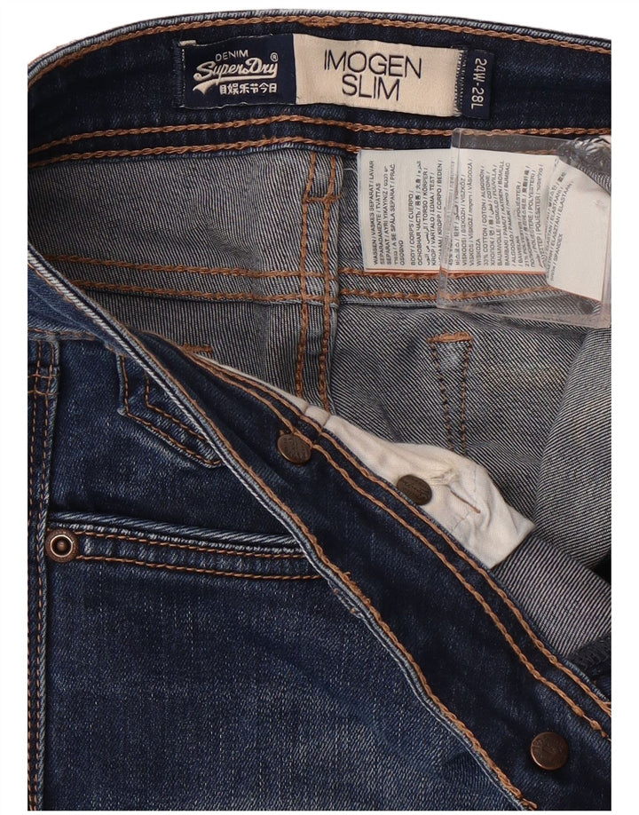 Jeans SUPERDRY feminino Imogen Slim W24 L28 azul viscose