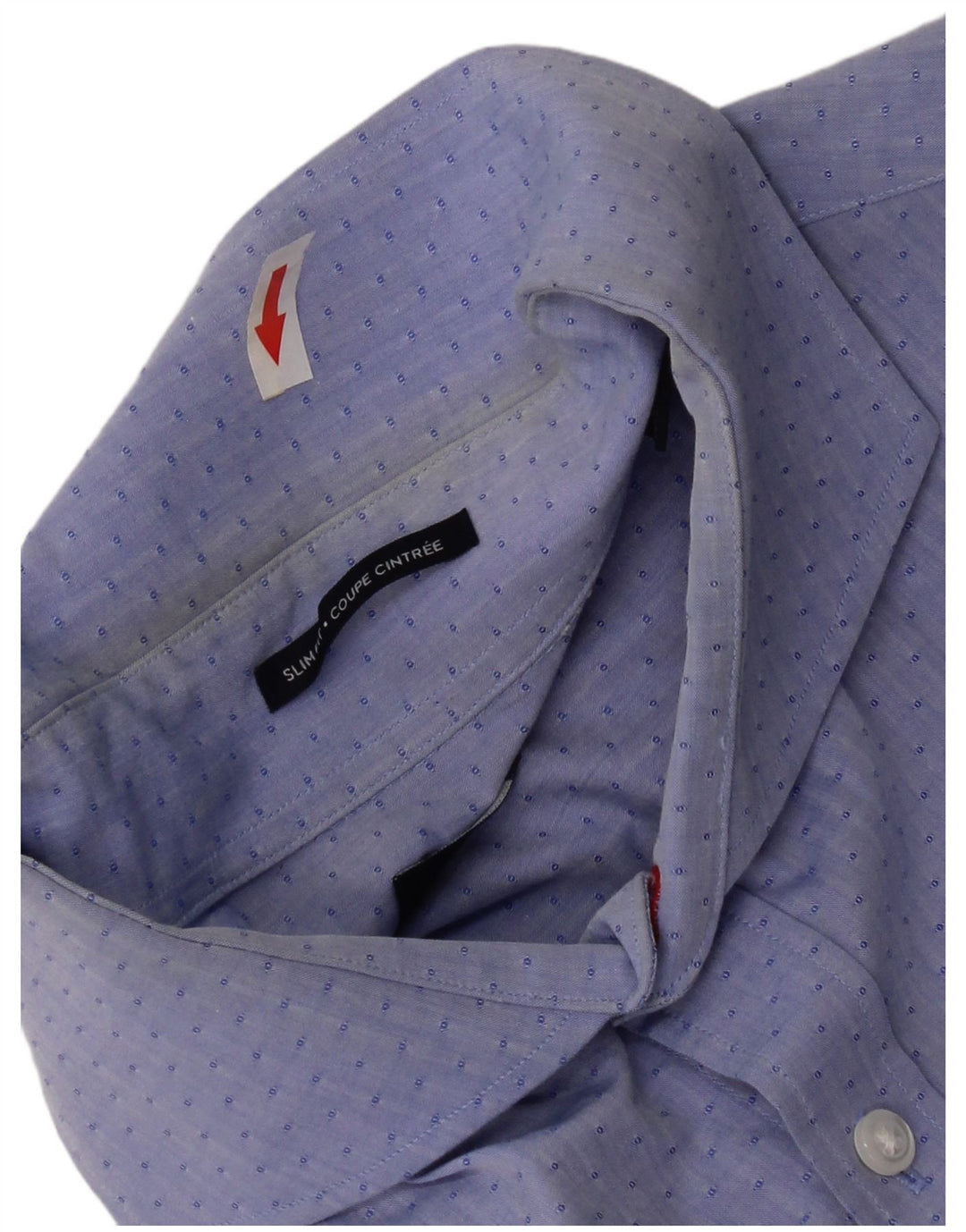 Tommy Hilfiger Mens Slim Fit Camisa Tamanho 16 Grande Azul Geométrico