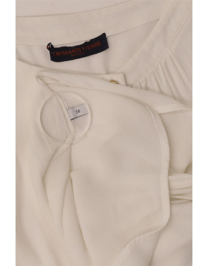 Trussardi Jeans Blusa Longline Feminina Top IT 38 XS Branco