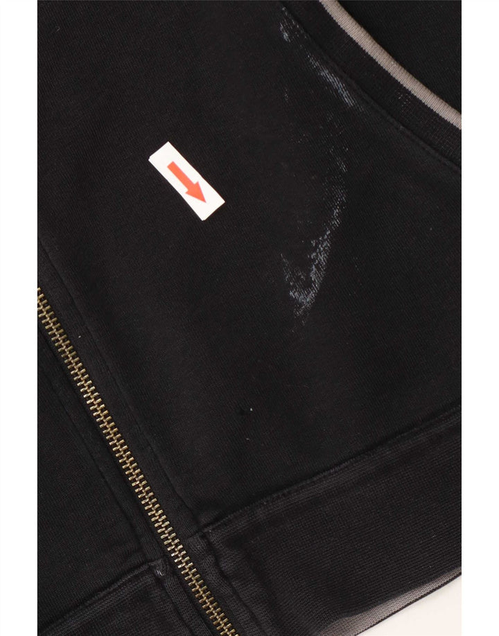Suéter masculino Armani com capuz e zíper grande algodão preto