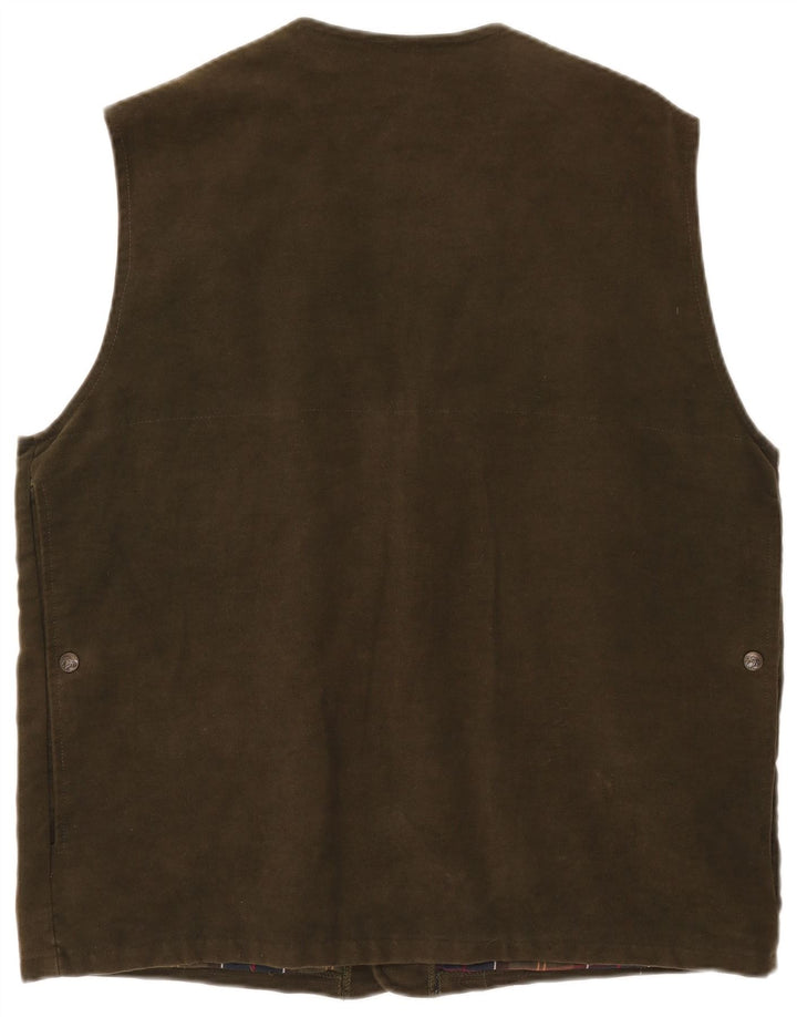 Colete utilitário masculino VINTAGE UK 42 XL algodão cáqui