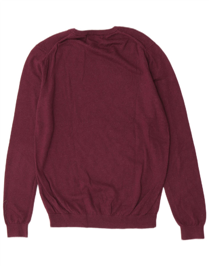 Suéter masculino Reiss com gola redonda e lã marrom médio