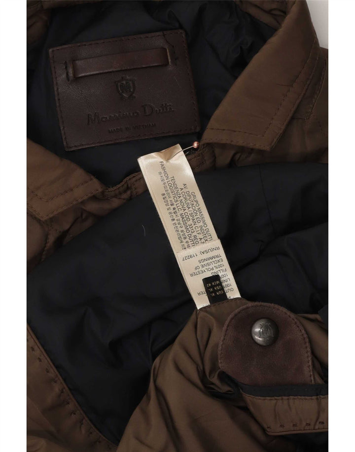 Jaqueta acolchoada masculina Massimo Dutti UK 42 XL marrom poliéster