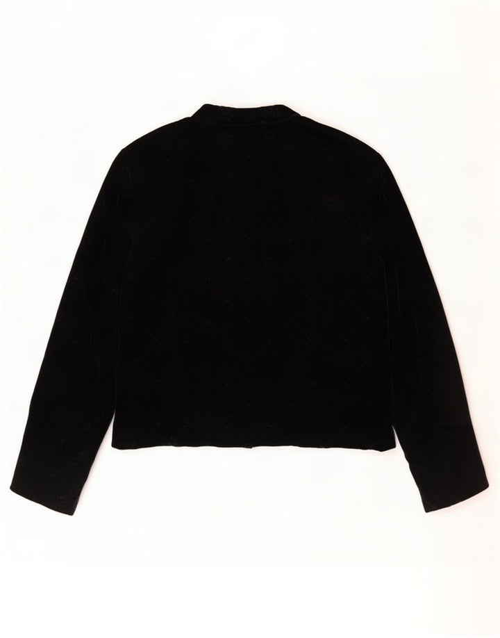Jaqueta blazer aberta feminina vintage IT 48 XL algodão preto