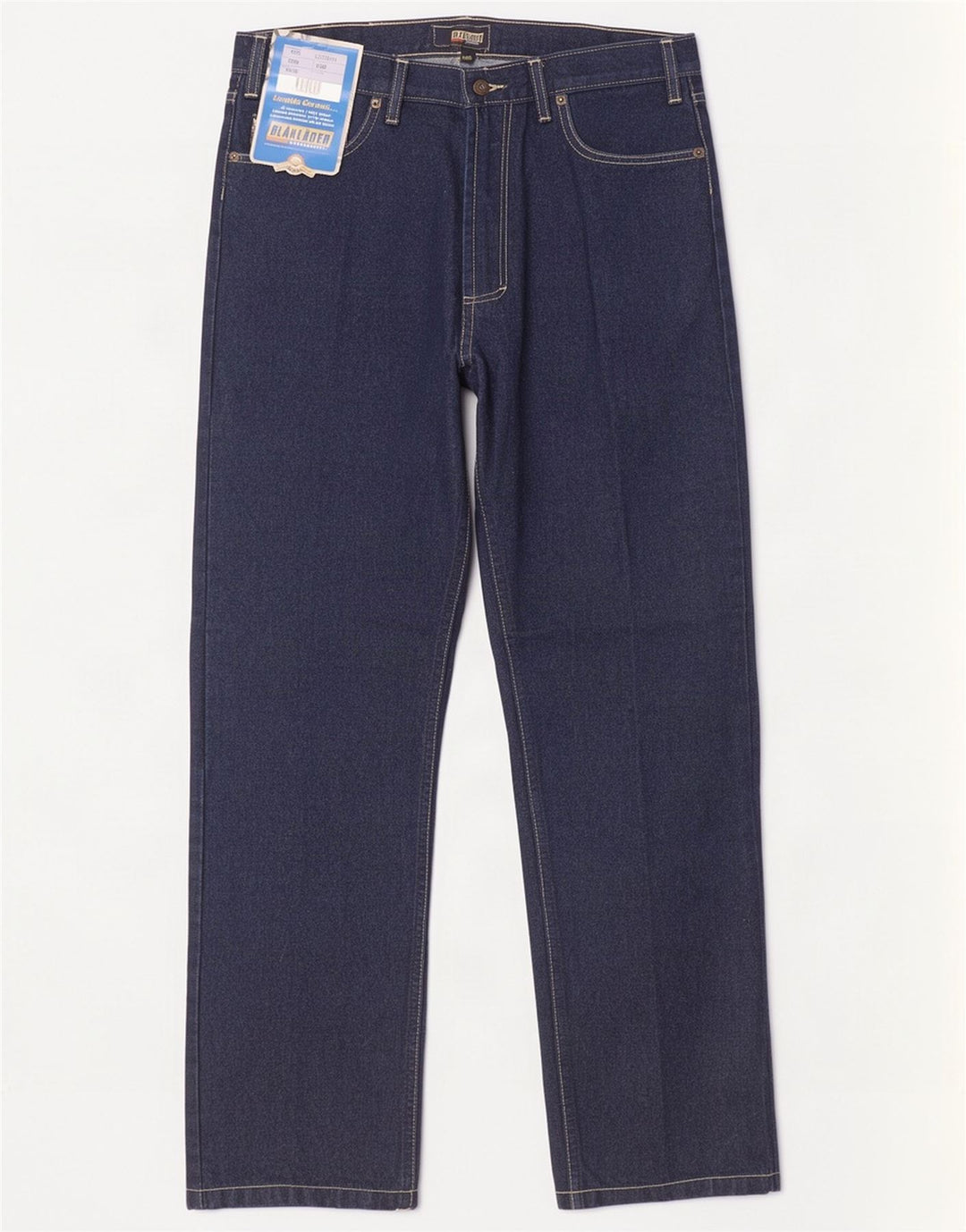 Calça jeans reta masculina Blaklader W34 L32 algodão azul marinho