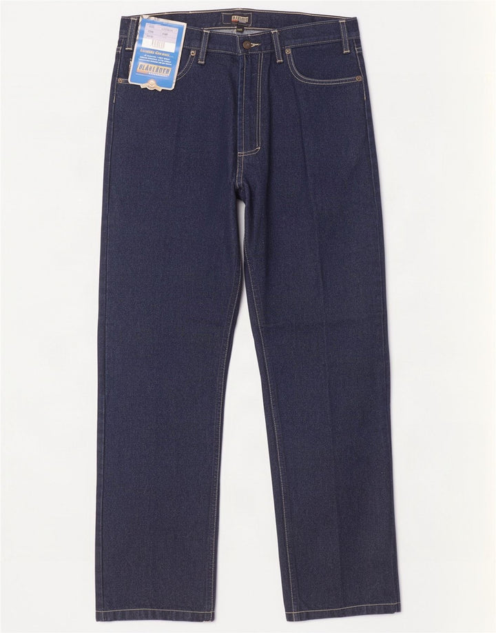 Calça jeans reta masculina Blaklader W34 L32 algodão azul marinho
