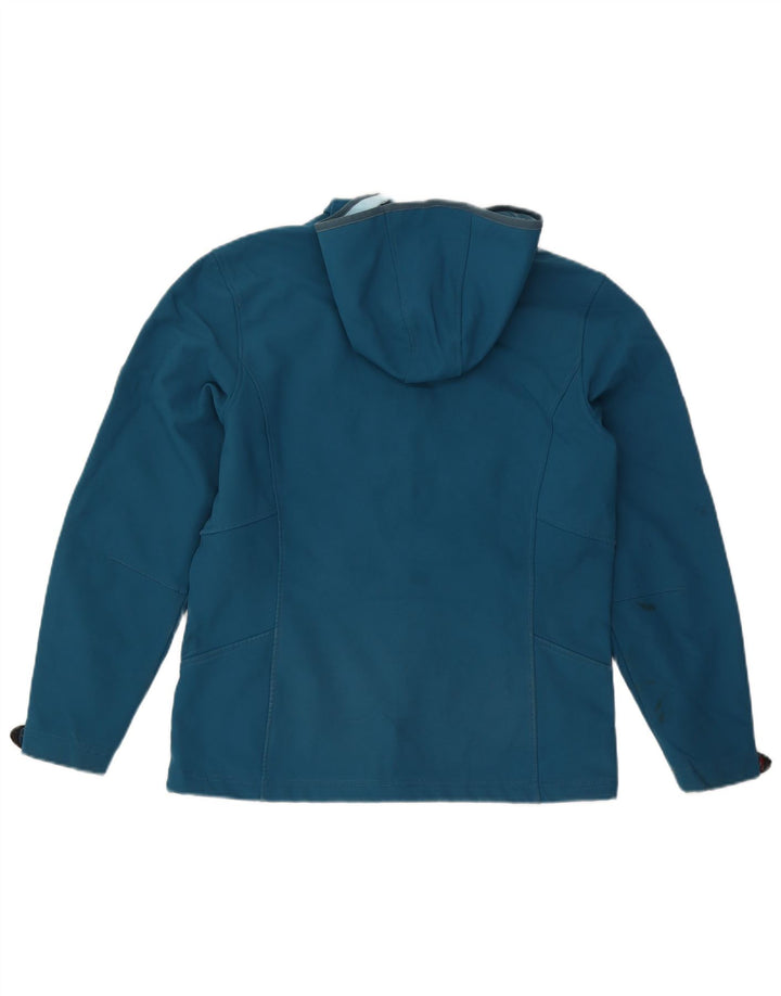 Jaqueta corta-vento com capuz Jack Wolfskin para meninas 15-16 anos azul poliéster