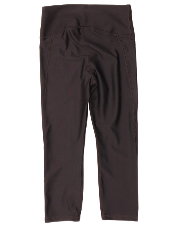 Under Armour Womens Heat Gear Capri Leggings UK 8 Pequeno Poliéster Preto