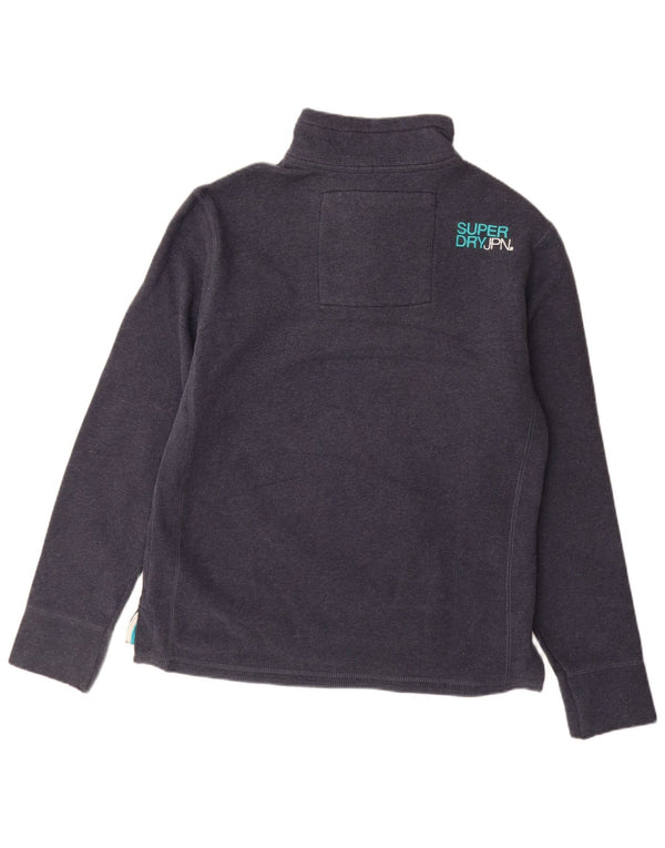 Superdry moletom masculino com gola com botão gráfico jumper XL azul marinho algodão