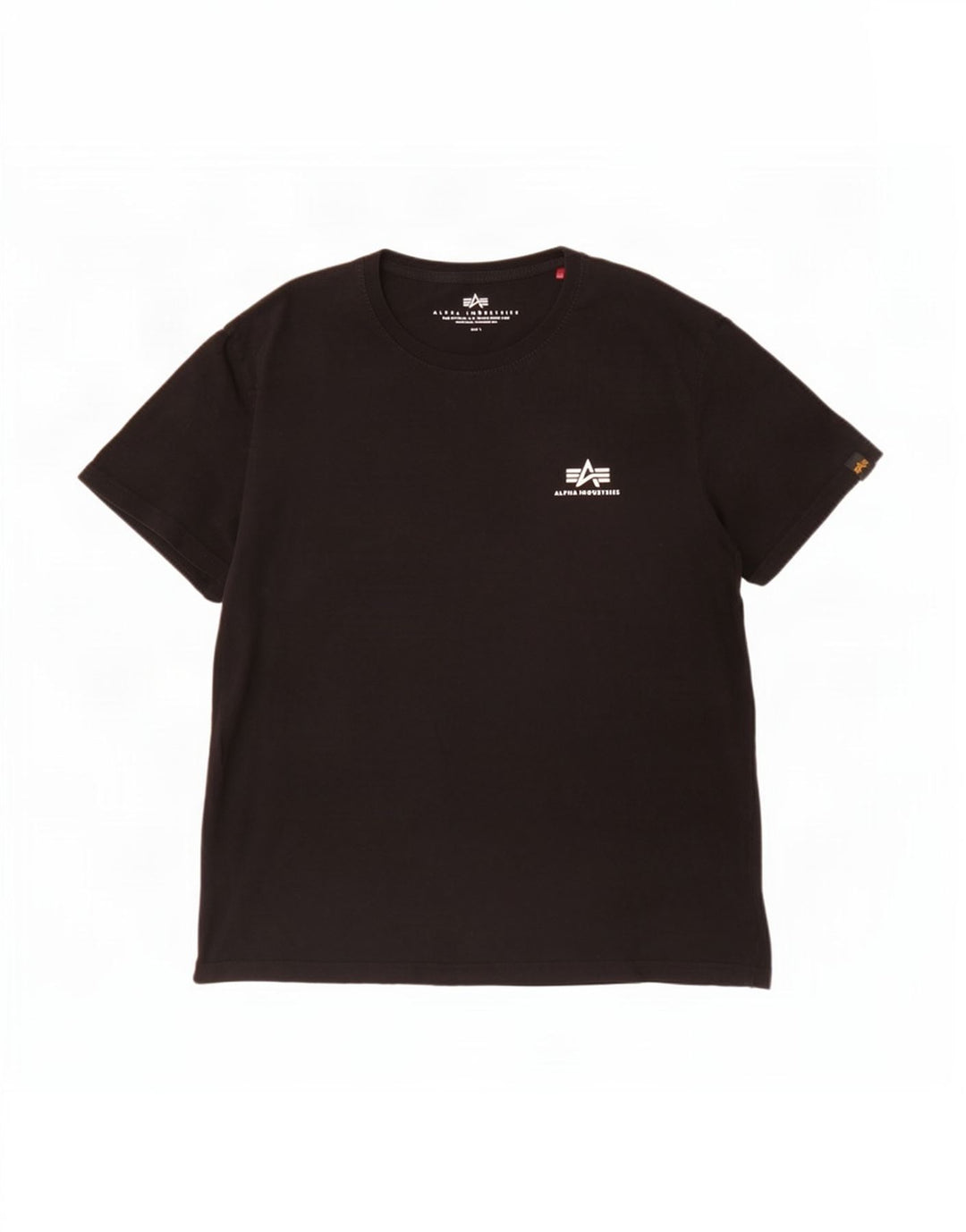 Camiseta masculina Alpha Industries grande algodão preto